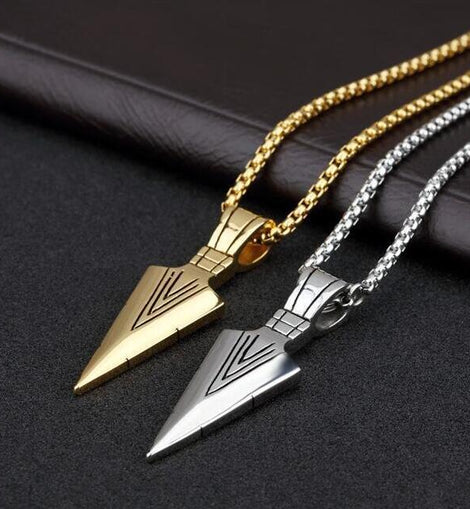 Korean Arrow Necklace Stainless Steel Pendant Short Keel Chain Men's Retro Jewelry