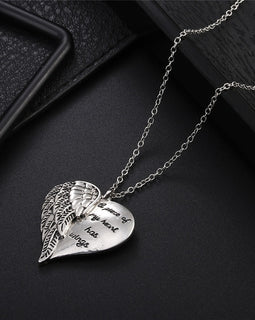 Angel Wings Alloy Pendant Necklace Lettering Metal Personality Necklace For Women Men Jewelry Bijoux Best Gift