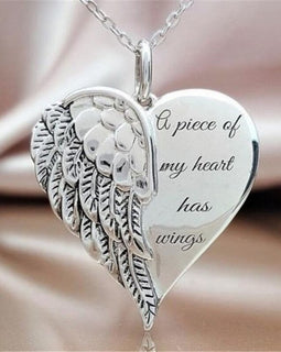 Angel Wings Alloy Pendant Necklace Lettering Metal Personality Necklace For Women Men Jewelry Bijoux Best Gift